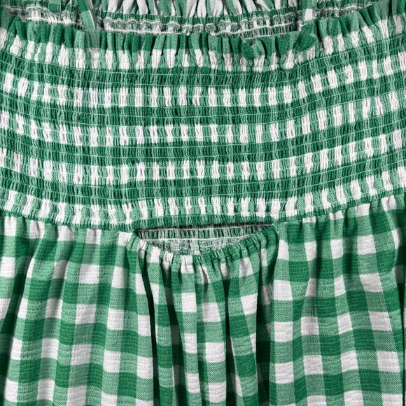 Cato Women Dress Gingham Ruffle Smocked Pockets Sundress Green White 18/20 J199 - Picture 7 of 13